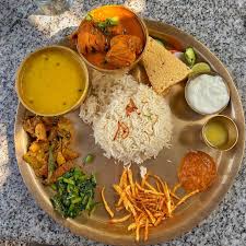 Newari khaja set beaten rice traditional Nepal